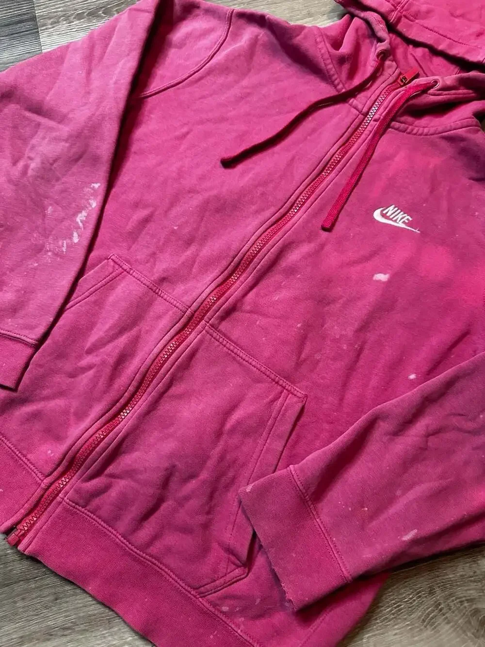 Nike Women's Pink Full-Zip Hoodie Sweatshirt